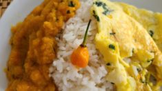 Pumpkin & Rice with Fry Eggs