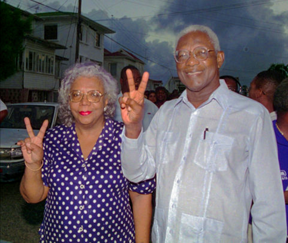 Former President Desmond Hoyte and wife, Joyce Hoyte - Photo By People's National Congress